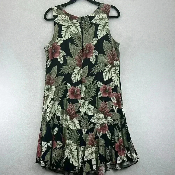 Nani Hawaii Dress Women’s Size Medium Black/Green/Wine Tropical Island Vacation - Picture 6 of 8